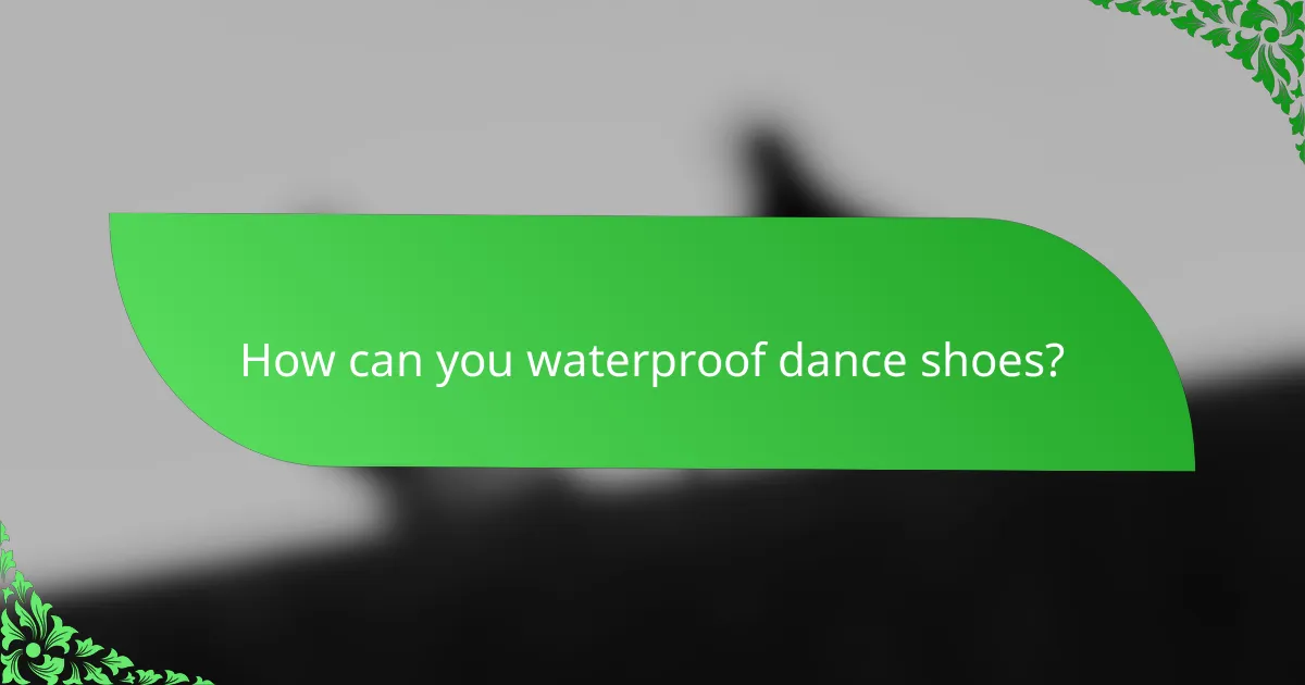 How can you waterproof dance shoes?