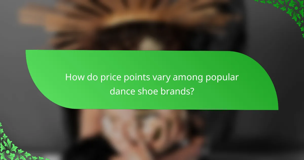 How do price points vary among popular dance shoe brands?