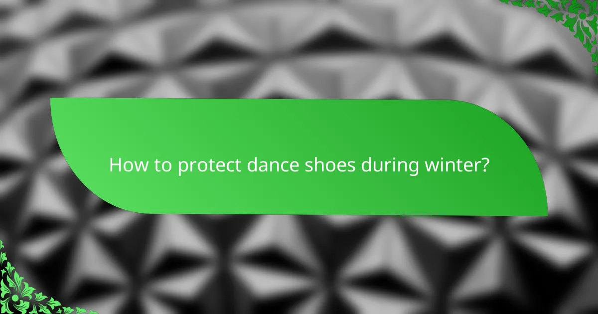How to protect dance shoes during winter?