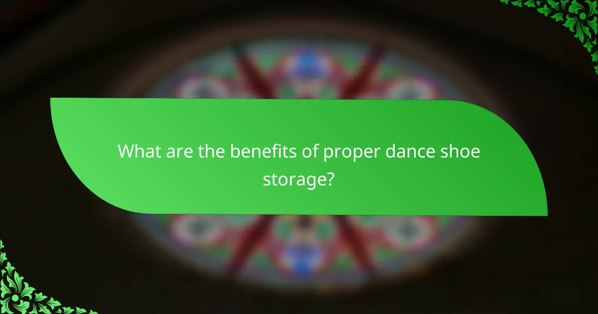 What are the benefits of proper dance shoe storage?