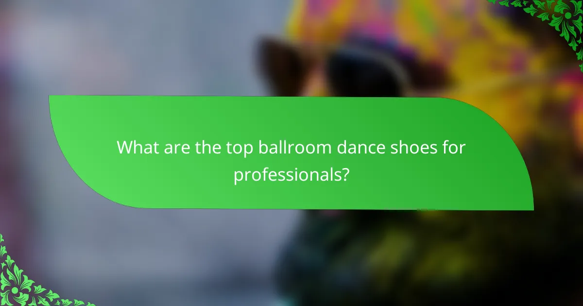 What are the top ballroom dance shoes for professionals?
