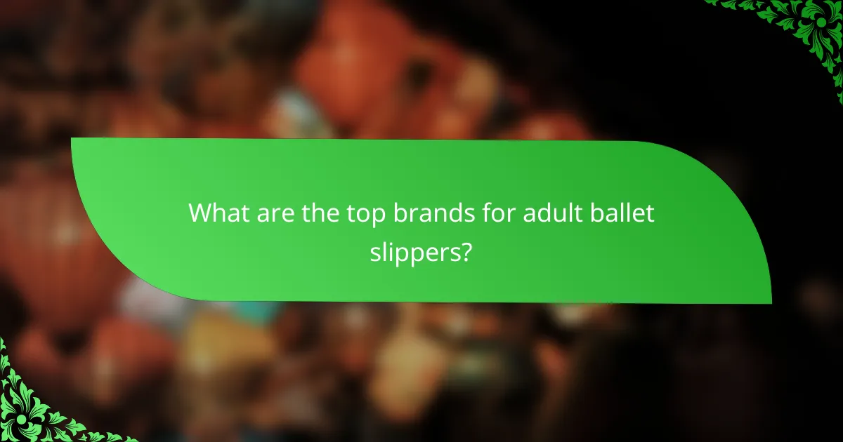 What are the top brands for adult ballet slippers?